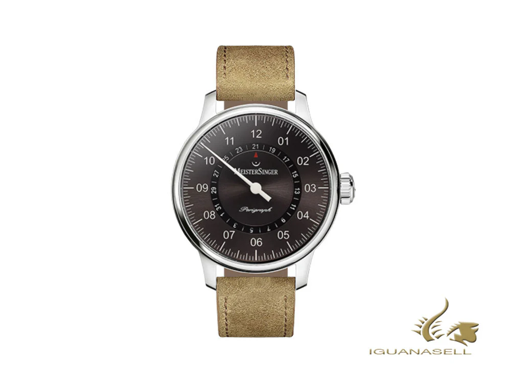 Meistersinger Perigraph Automatic Watch, 43 mm, Leather strap, AM1007-SV03 - Image 2