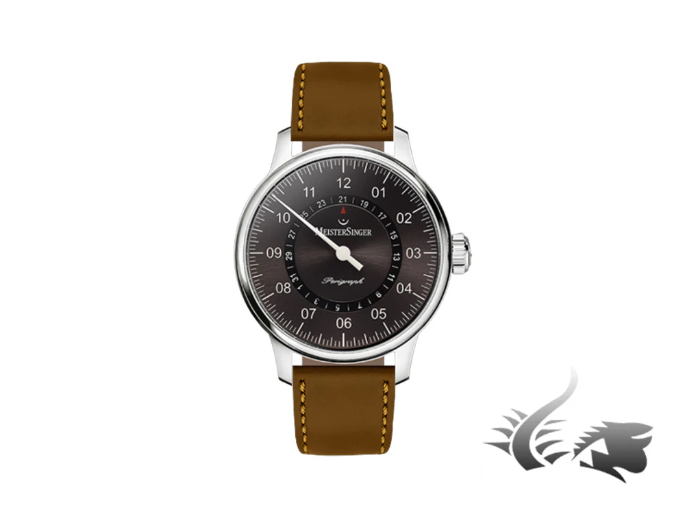 Meistersinger Perigraph Automatic Watch, 43mm, Sunburst Anthracite, Leather - Image 2