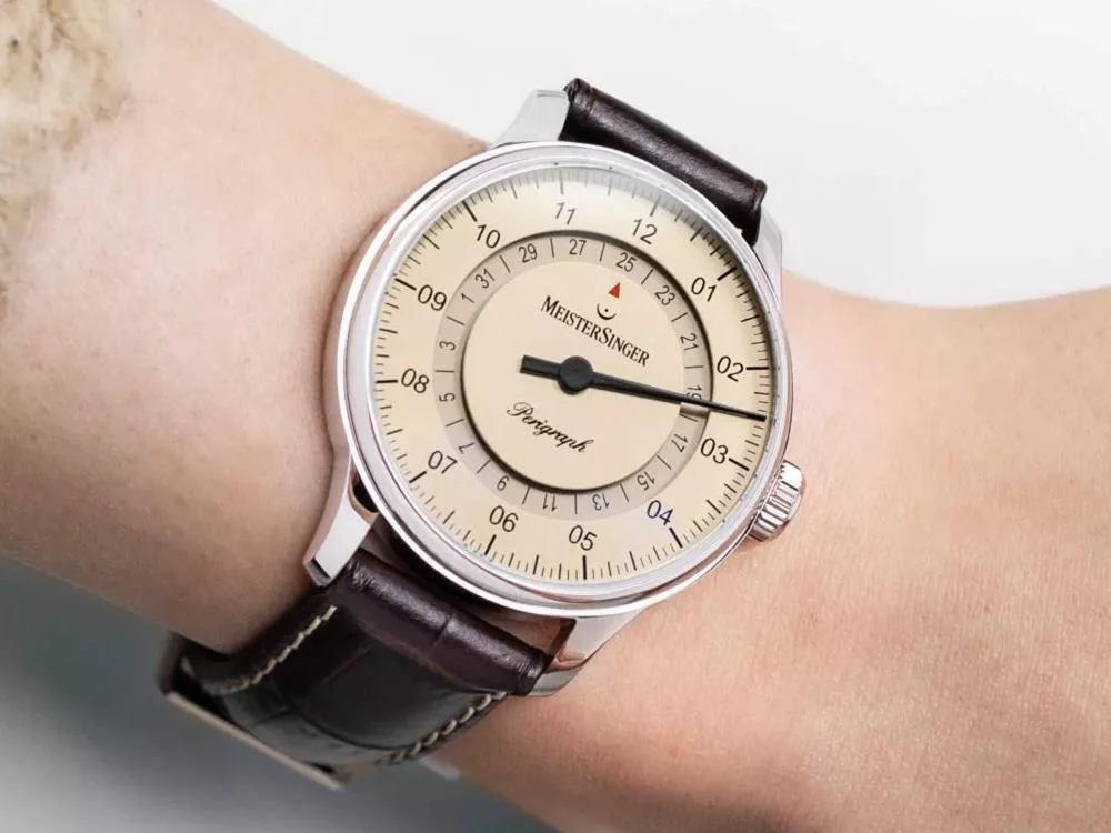 Meistersinger Perigraph Automatic Watch, SW 300, 38 mm, Beige, BM1103 - Image 5