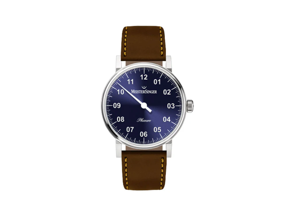 Meistersinger Phanero Watch, Manual winding, Blue sunburst, 35mm, PH308-SCF12 - Image 2