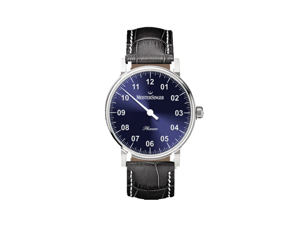 Meistersinger Phanero Watch, Manual winding, Blue sunburst, 35mm, PH308-SG11W - Image 2