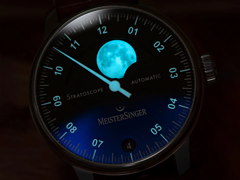 Meistersinger Stratoscope Automatic Watch, SW 220-1, 43 mm, Blue, ST982-SVSL02 - Image 8
