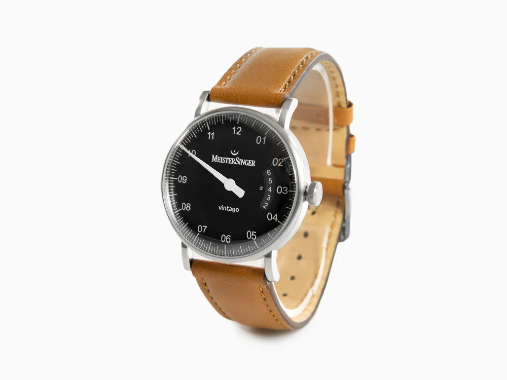 Meistersinger Vintago Automatic Watch, SW 200-1, 38 mm, Black, VT902 - Image 4