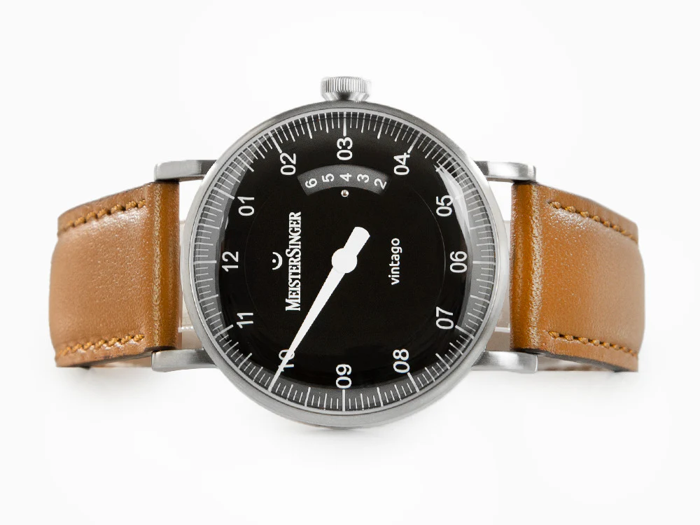 Meistersinger Vintago Automatic Watch, SW 200-1, 38 mm, Black, VT902 - Image 7