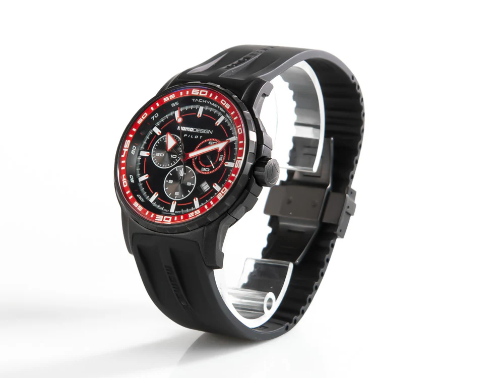 Momo Design Pilot Pro Crono Quarzo watch, PVD, Cronograph, 46mm, MD2164BK-41 - Image 3