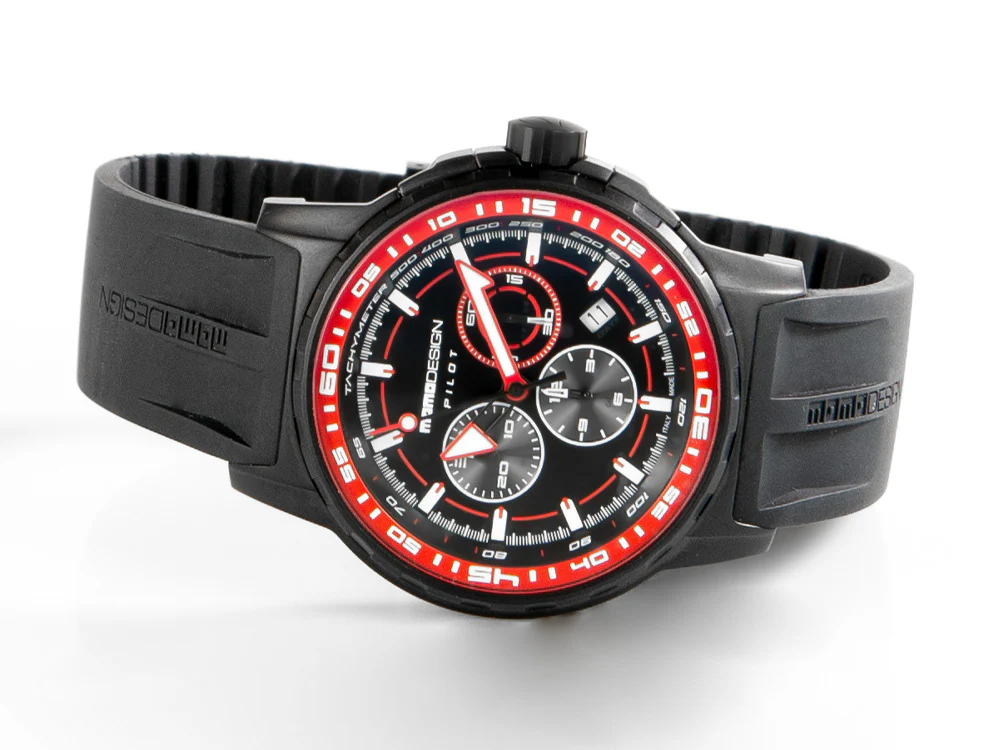 Momo Design Pilot Pro Crono Quarzo watch, PVD, Cronograph, 46mm, MD2164BK-41 - Image 7