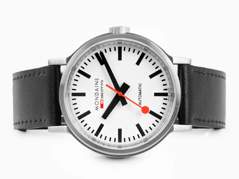 Mondaine Classic Original Automatic Watch, White, 41 mm, MST.4161B.LB - Image 7