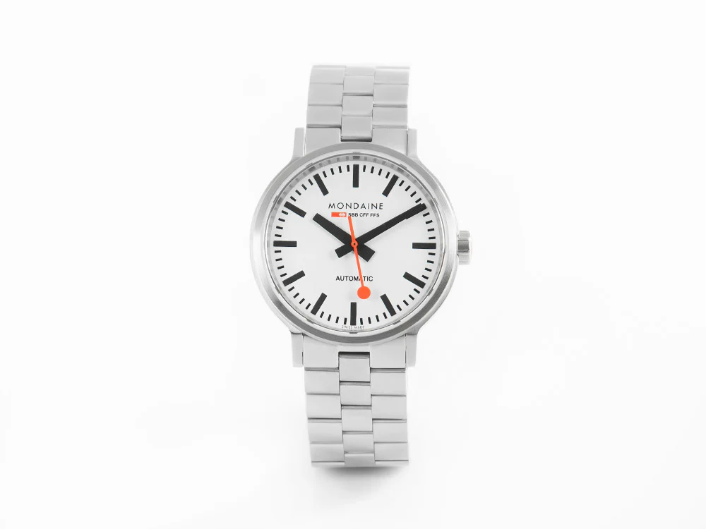 Mondaine Classic Original Automatic Watch, White, 41 mm, MST.4161B.SJ - Image 2