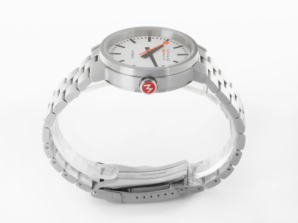 Mondaine Classic Original Automatic Watch, White, 41 mm, MST.4161B.SJ - Image 5