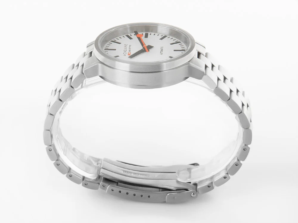 Mondaine Classic Original Automatic Watch, White, 41 mm, MST.4161B.SJ - Image 6