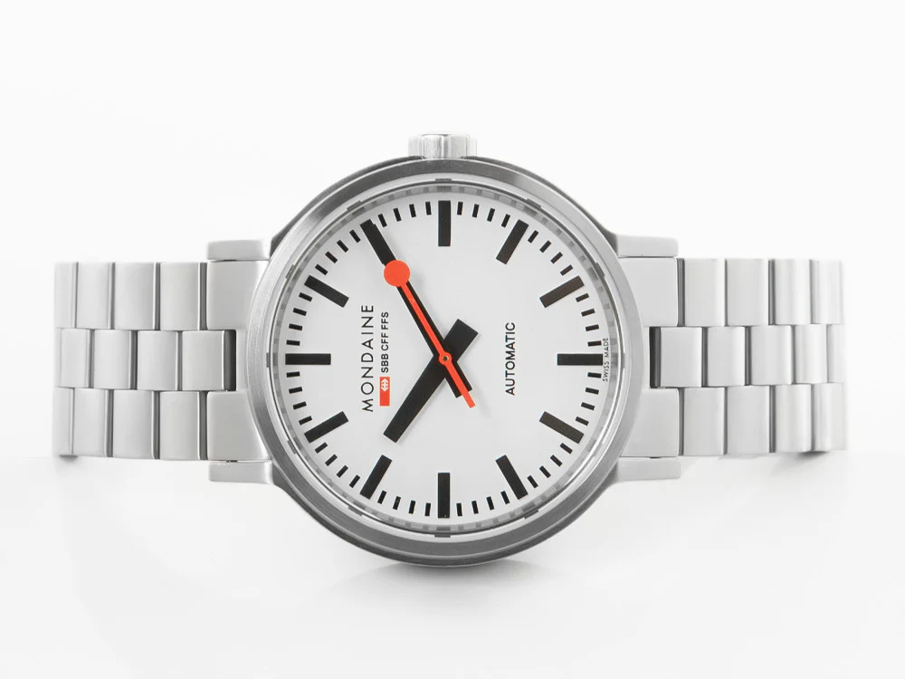 Mondaine Classic Original Automatic Watch, White, 41 mm, MST.4161B.SJ - Image 7