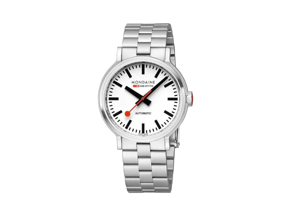 Mondaine Classic Original Automatic Watch, White, 41 mm, MST.4161B.SJ - Image 9