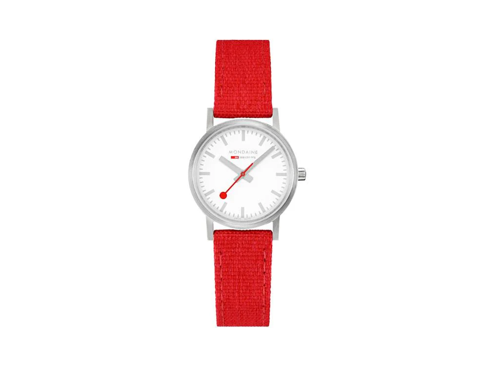 Mondaine Classic Quartz Watch, White, 30 mm, Fabric strap, A658.30323.17SBC - Image 2