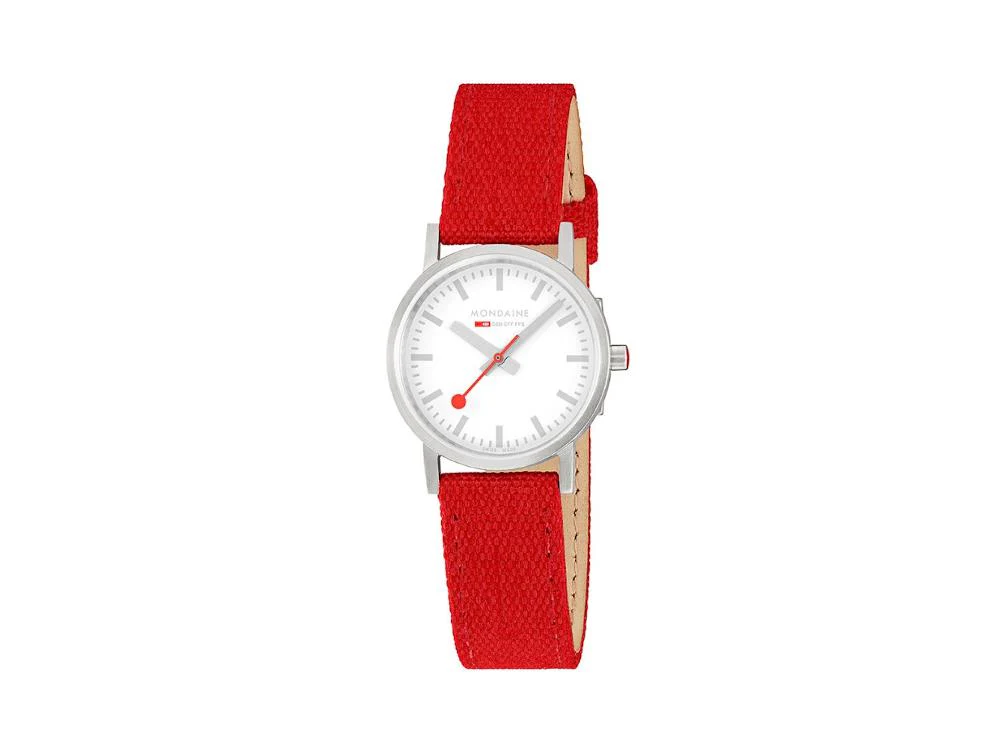 Mondaine Classic Quartz Watch, White, 30 mm, Fabric strap, A658.30323.17SBC - Image 3