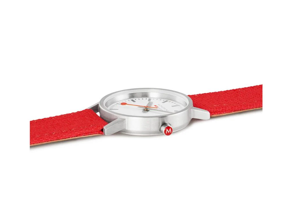 Mondaine Classic Quartz Watch, White, 30 mm, Fabric strap, A658.30323.17SBC - Image 5
