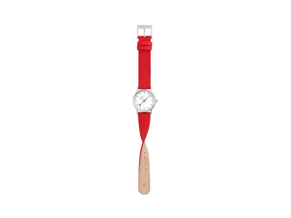 Mondaine Classic Quartz Watch, White, 30 mm, Fabric strap, A658.30323.17SBC - Image 6
