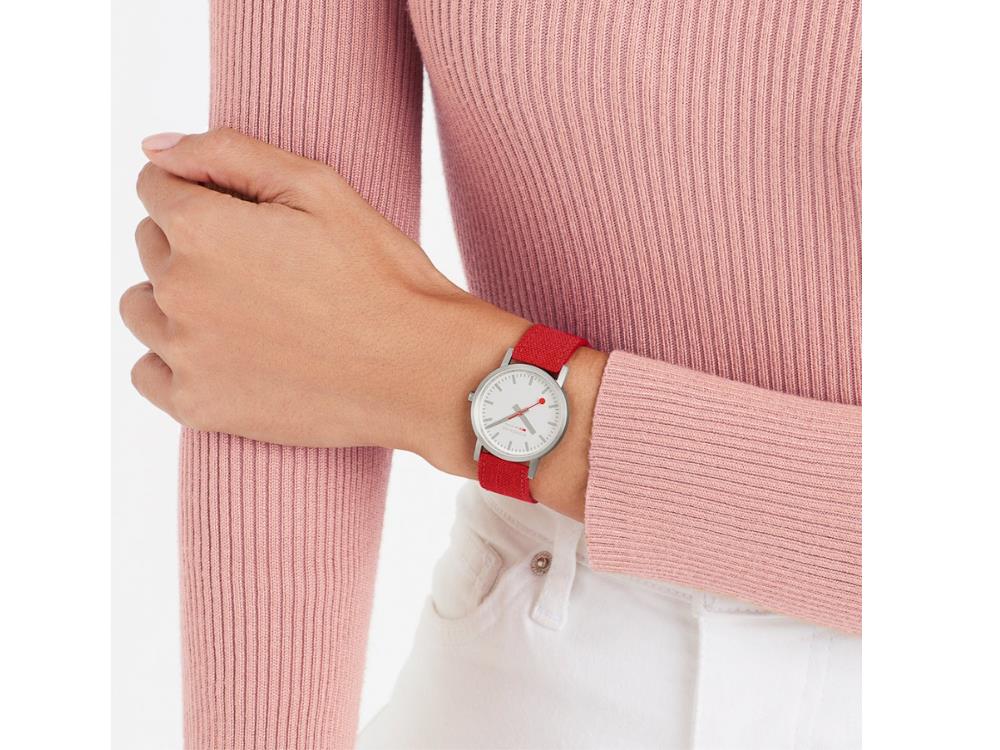 Mondaine Classic Quartz Watch, White, 30 mm, Fabric strap, A658.30323.17SBC - Image 8