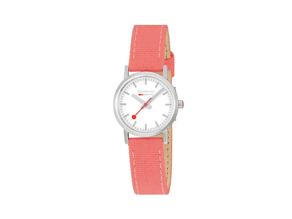 Mondaine Classic Quartz Watch, White, 30 mm, Fabric strap, A658.30323.17SBP - Image 3