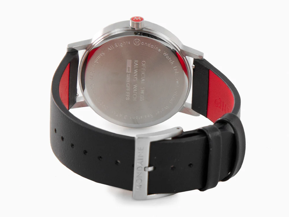 Mondaine Classic Quartz Watch, White, 40 mm, Leather strap, A660.30360.16SBB - Image 3
