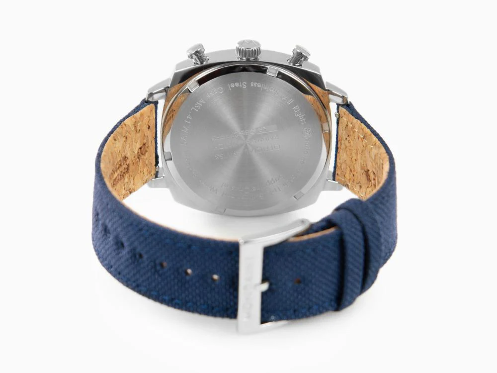 Mondaine Cushion Quartz Watch, Blue, 41 mm, Fabric strap, MSL.41440.LD.SET - Image 3