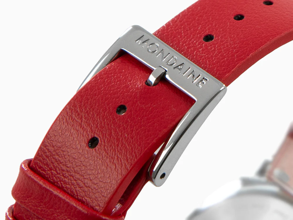 Mondaine Cushion Quartz Watch, White, 31 mm, Leather strap, MSL.31110.LCV - Image 9