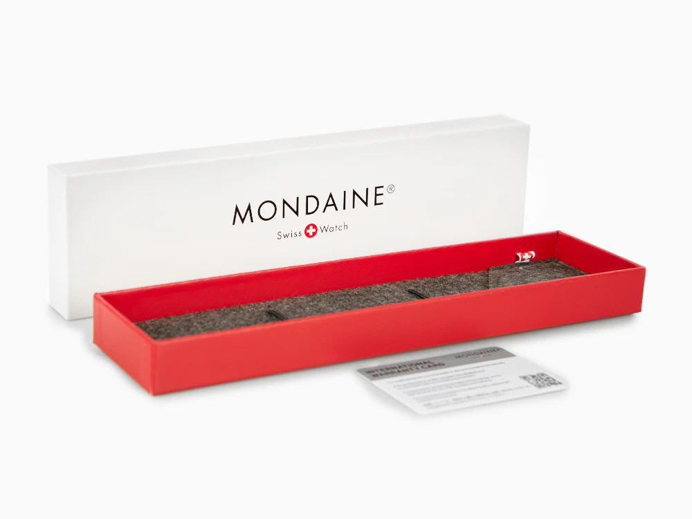 Mondaine Cushion Quartz Watch, White, 31 mm, MSL.31110.SM - Image 8