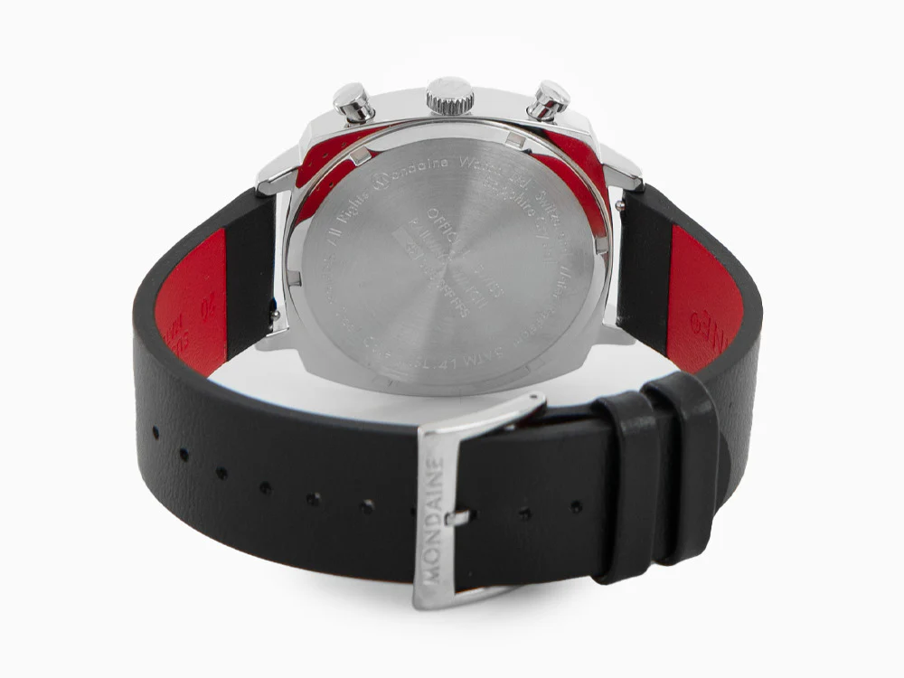 Mondaine Cushion Quartz Watch, White, 41 mm, Leather strap, MSL.41410.LBV.SET - Image 3