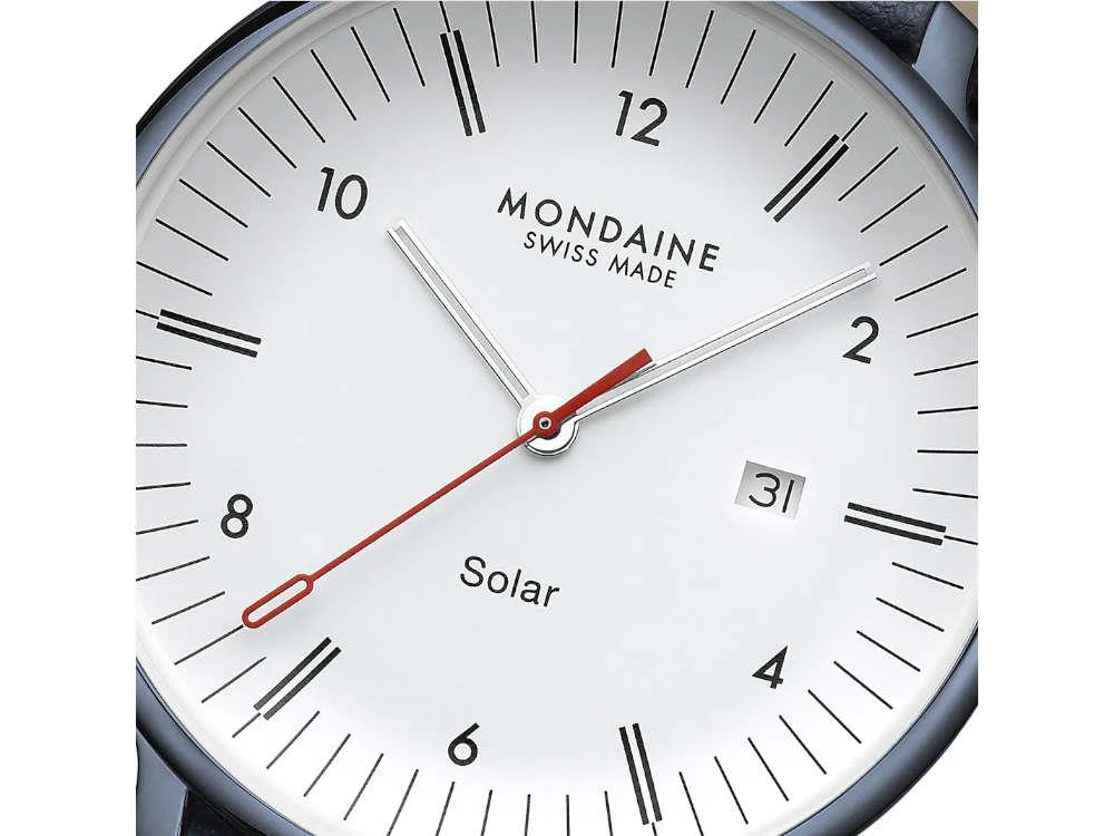 Mondaine Doppio IP Solar Quartz Watch, White, 41 mm, MLE.41910.LQV - Image 5