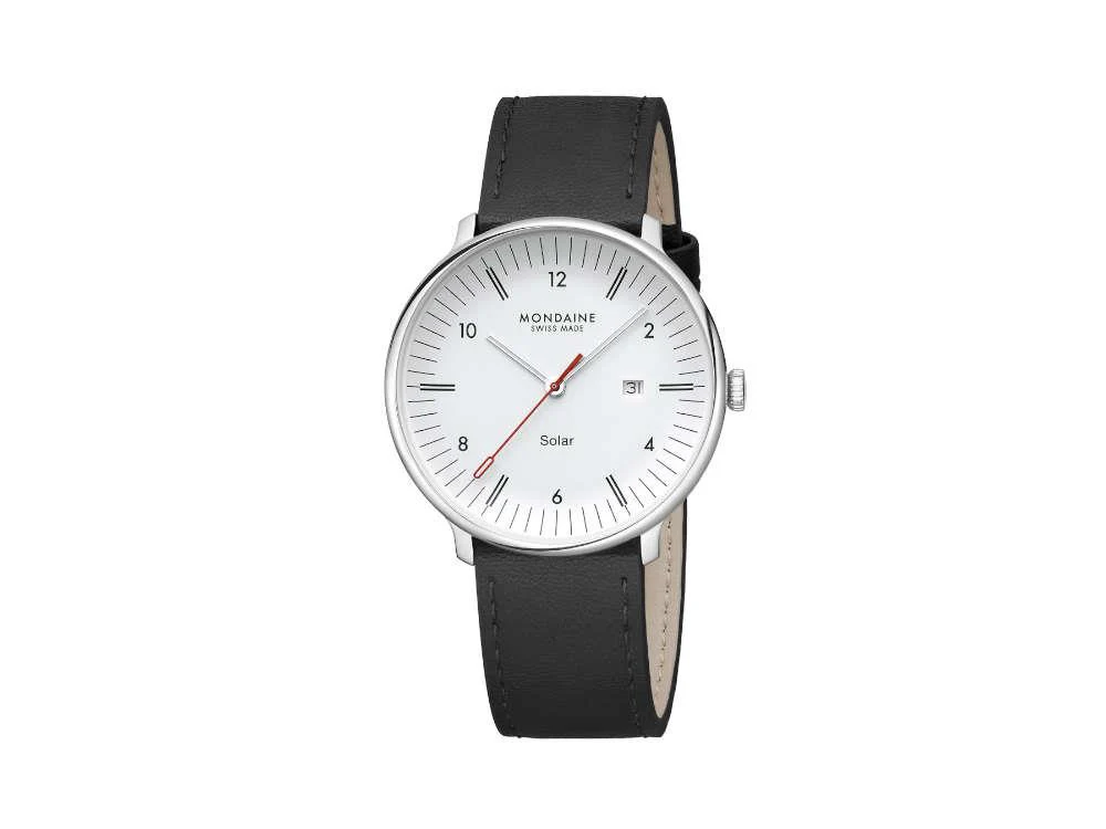 Mondaine Doppio Quartz Solar Watch, White, 41 mm, MLE.41910.LBV - Image 3