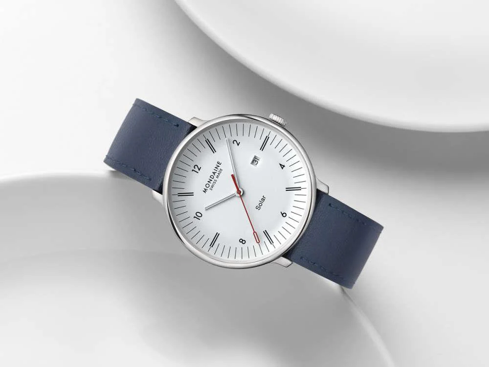 Mondaine Doppio Quartz Solar Watch, White, 41 mm, MLE.41910.LDV - Image 8