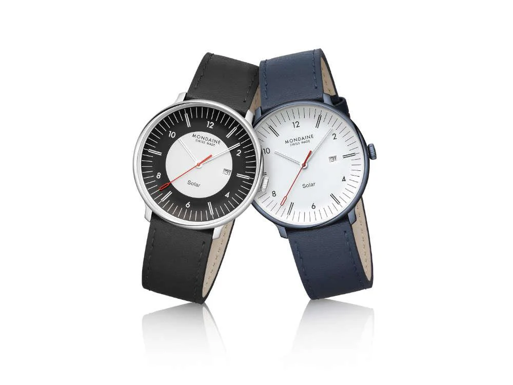 Mondaine Doppio Quartz Solar Watch, White, 41 mm, MLE.41910.LDV - Image 9