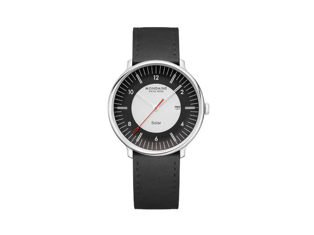 Mondaine Doppio Quartz Solar Watch, White, 41 mm, MLE.41920.LBV - Image 2