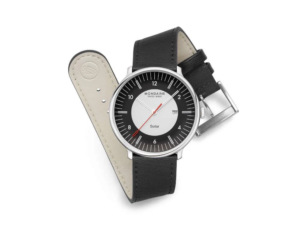 Mondaine Doppio Quartz Solar Watch, White, 41 mm, MLE.41920.LBV - Image 4