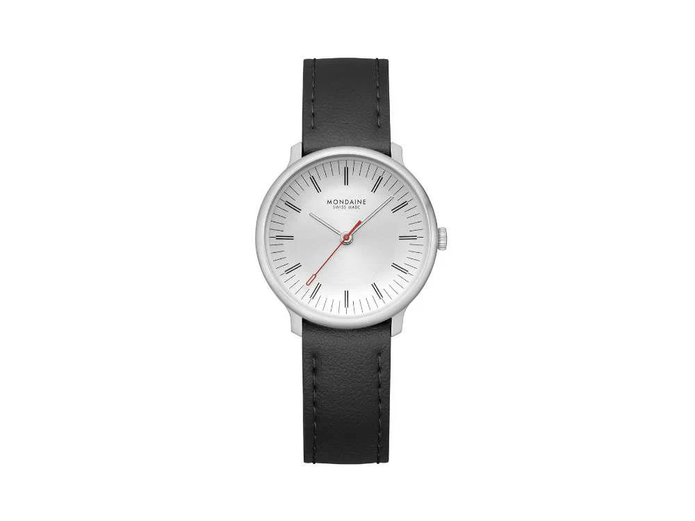 Mondaine Doppio Quartz Watch, White, 33 mm, MLE.33110.LBV - Image 2