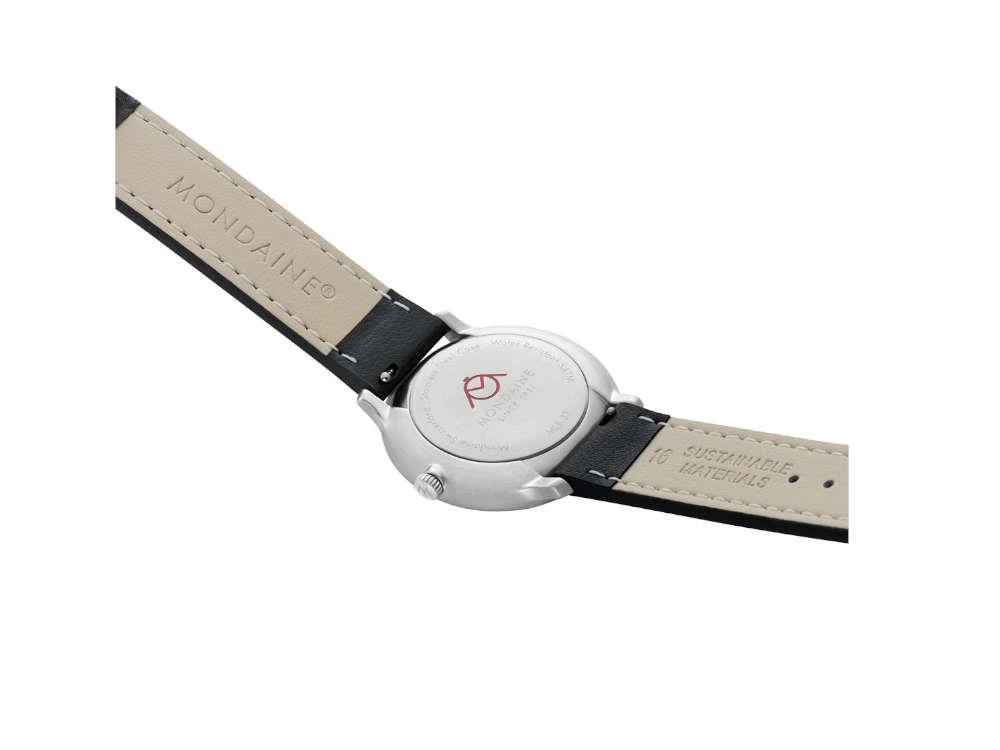 Mondaine Doppio Quartz Watch, White, 33 mm, MLE.33110.LBV - Image 5