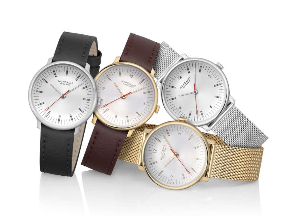 Mondaine Doppio Quartz Watch, White, 33 mm, MLE.33110.LBV - Image 8