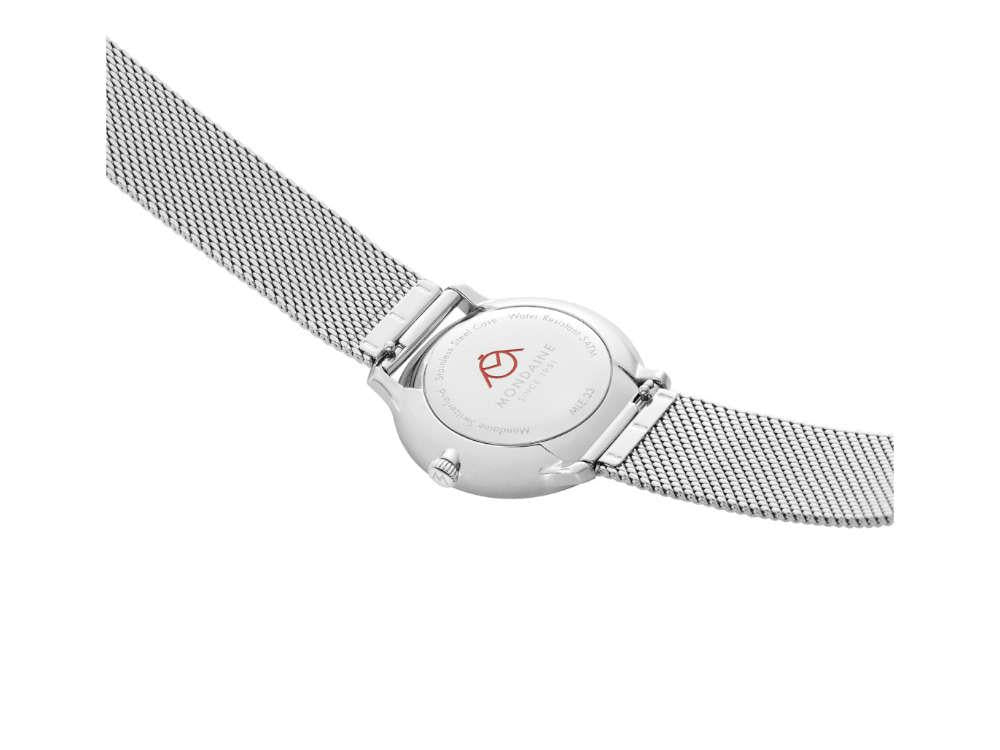 Mondaine Doppio Quartz Watch, White, 33 mm, MLE.33110.SM - Image 5
