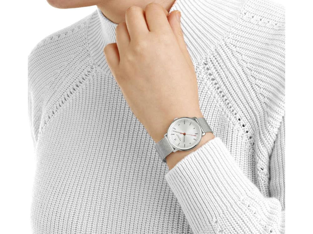 Mondaine Doppio Quartz Watch, White, 33 mm, MLE.33110.SM - Image 6