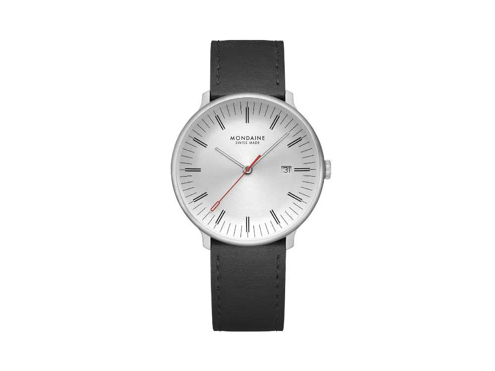 Mondaine Doppio Quartz Watch, White, 41 mm, MLE.41210.LBV - Image 2