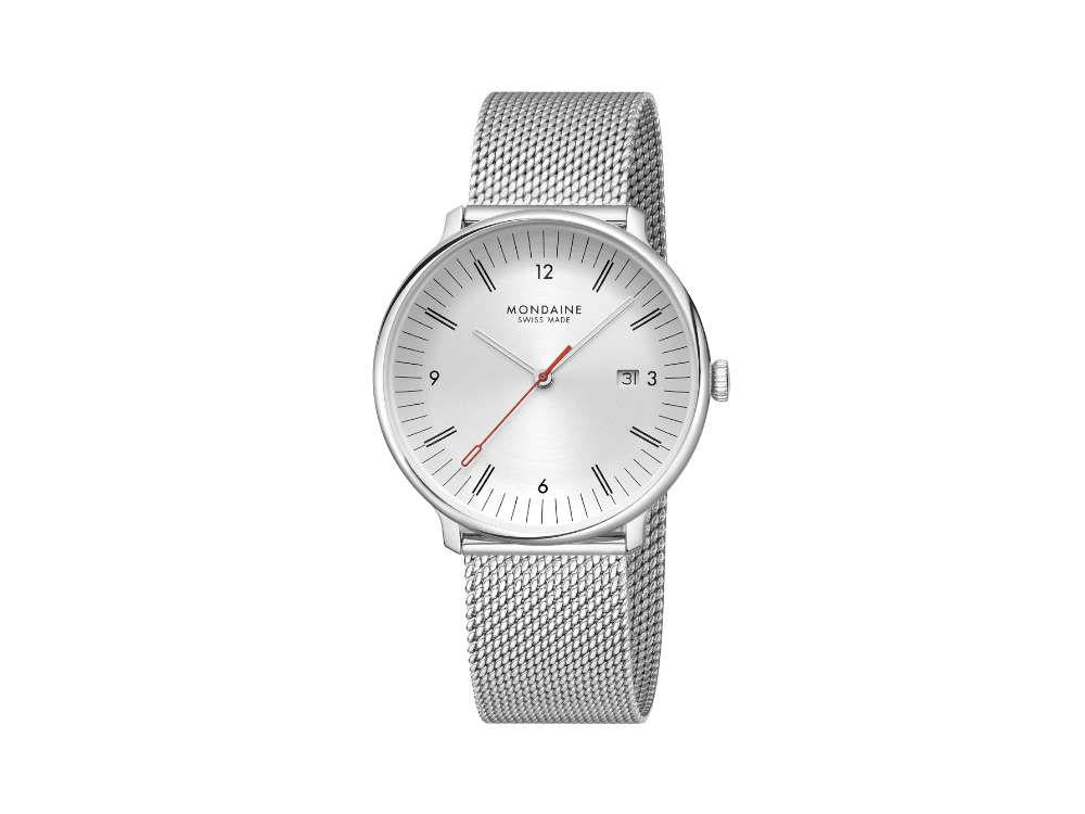 Mondaine Doppio Quartz Watch, White, 41 mm, MLE.41210.SM - Image 3