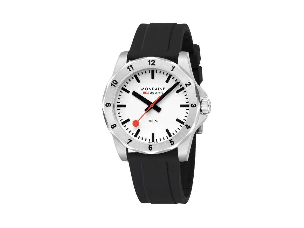 Mondaine Numeri Quartz Watch, White, 42 mm, MSN.4211B.RB - Image 2