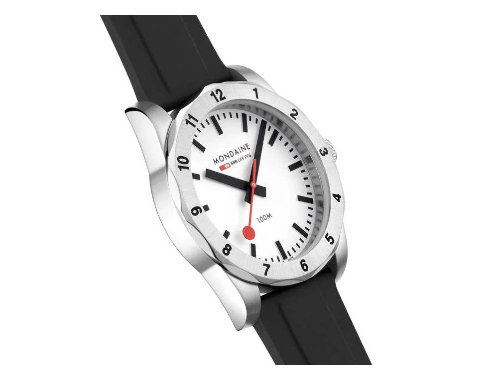 Mondaine Numeri Quartz Watch, White, 42 mm, MSN.4211B.RB - Image 6