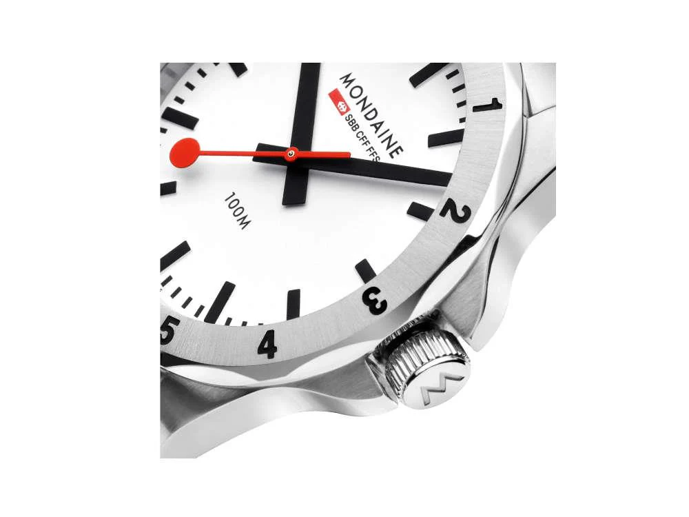 Mondaine Numeri Quartz Watch, White, 42 mm, MSN.4211B.SK - Image 3