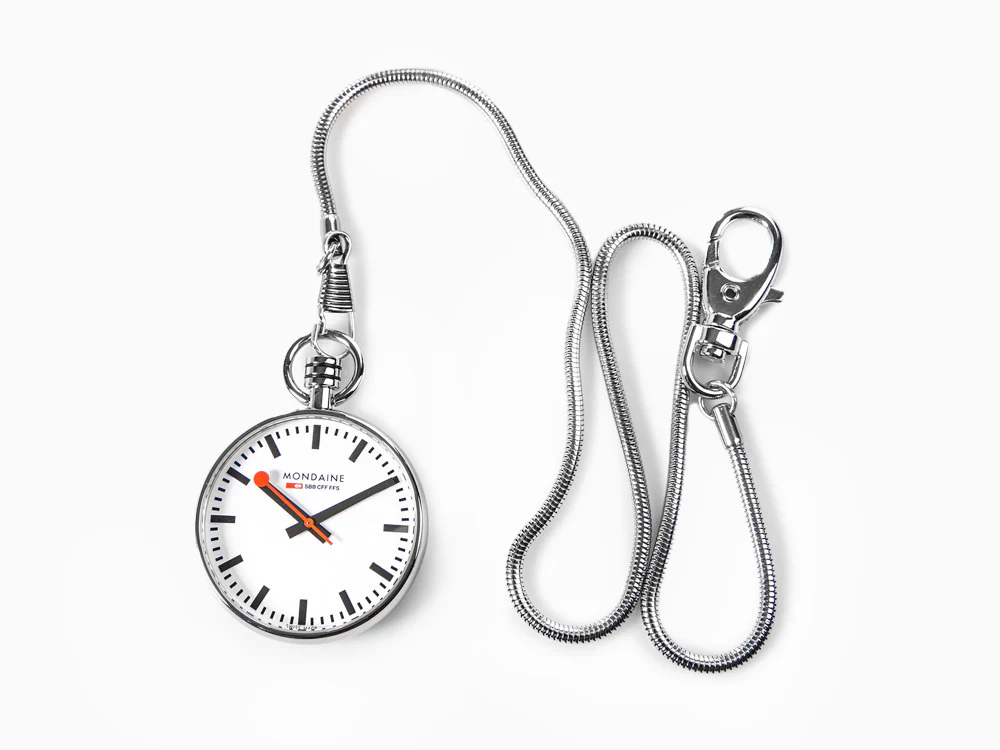 Mondaine SBB Evo Quartz Pocket Watch, Steel, White, 43 mm, A660.30316.11SBB - Image 2