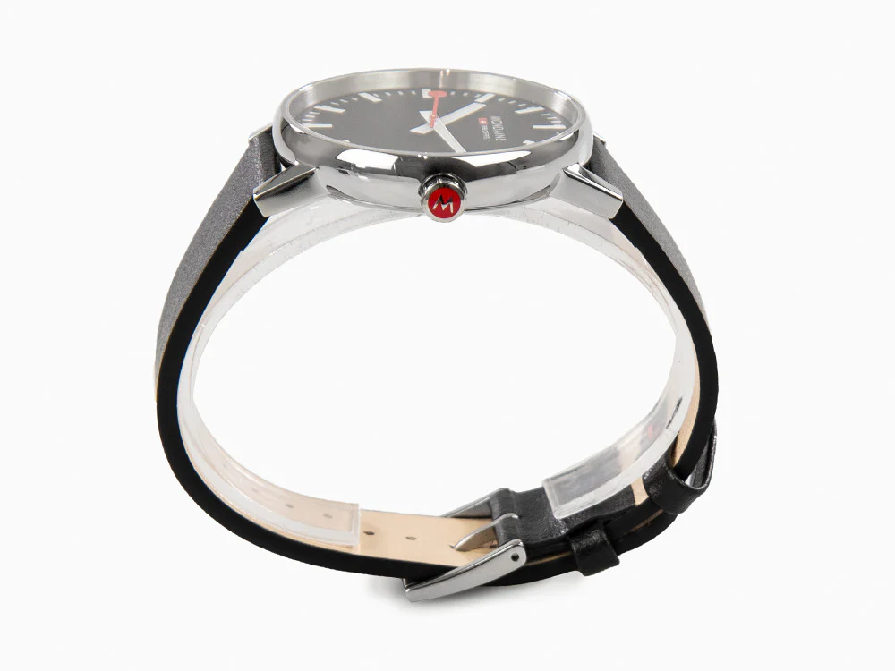Mondaine SBB Evo Quartz Watch, Polished stainless, Black, 43 mm MSE.43120.LB - Image 5