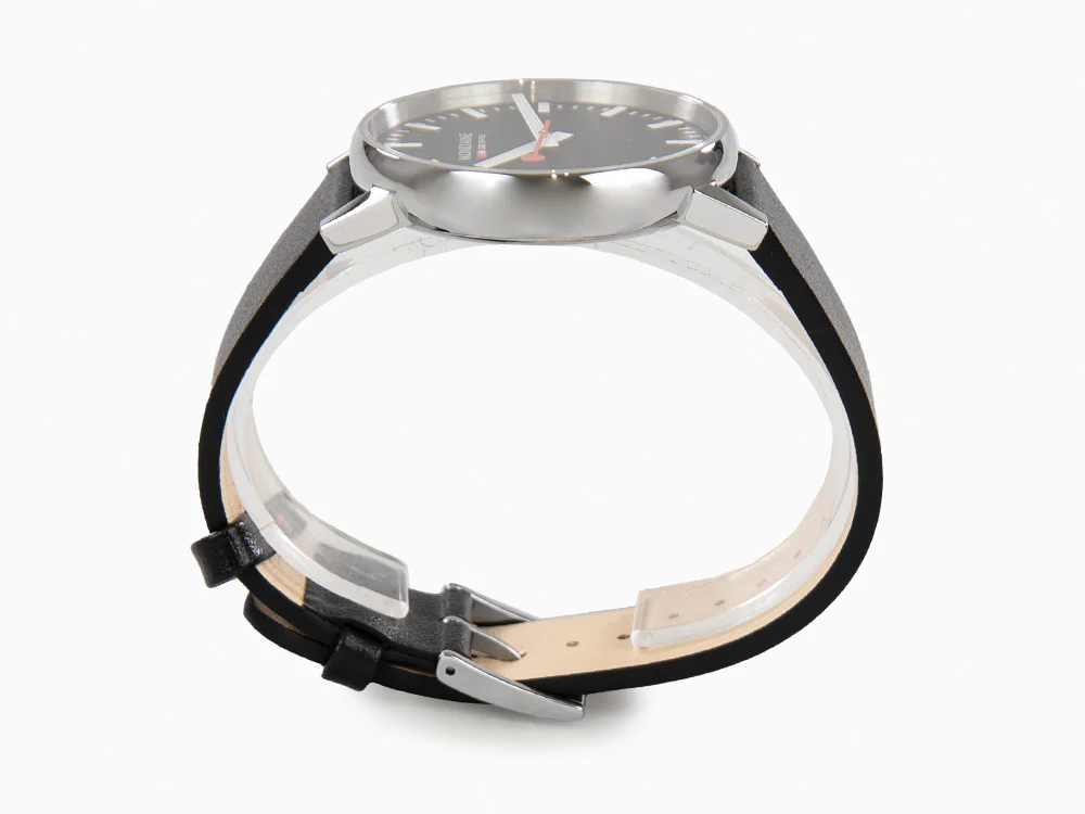 Mondaine SBB Evo Quartz Watch, Polished stainless, Black, 43 mm MSE.43120.LB - Image 6