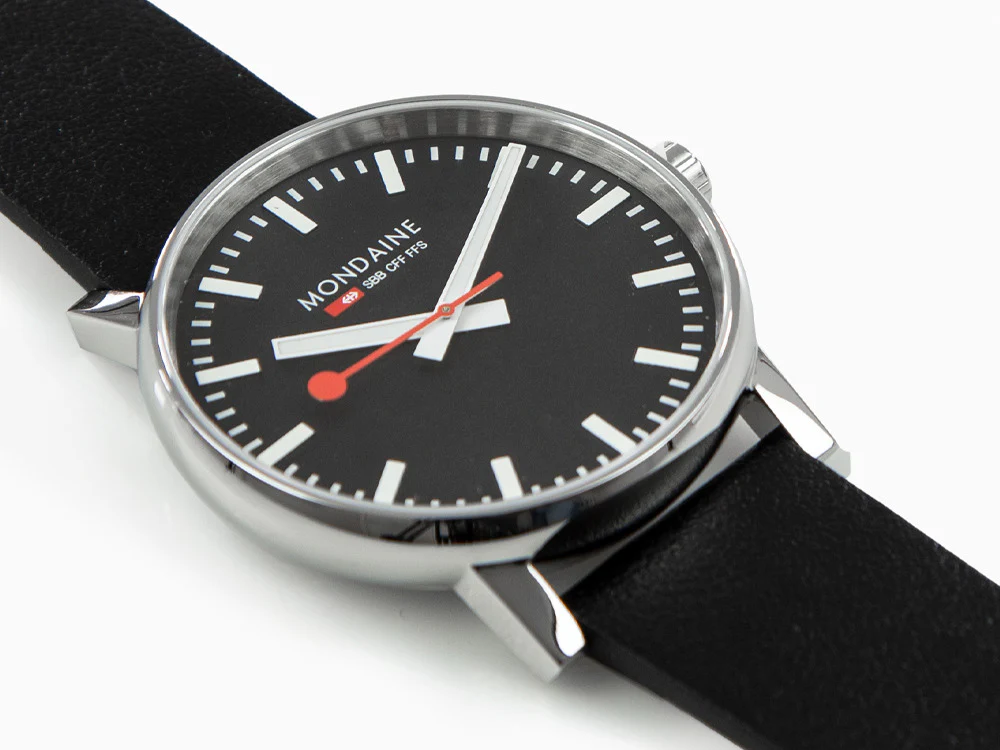 Mondaine SBB Evo Quartz Watch, Polished stainless, Black, 43 mm MSE.43120.LB - Image 8