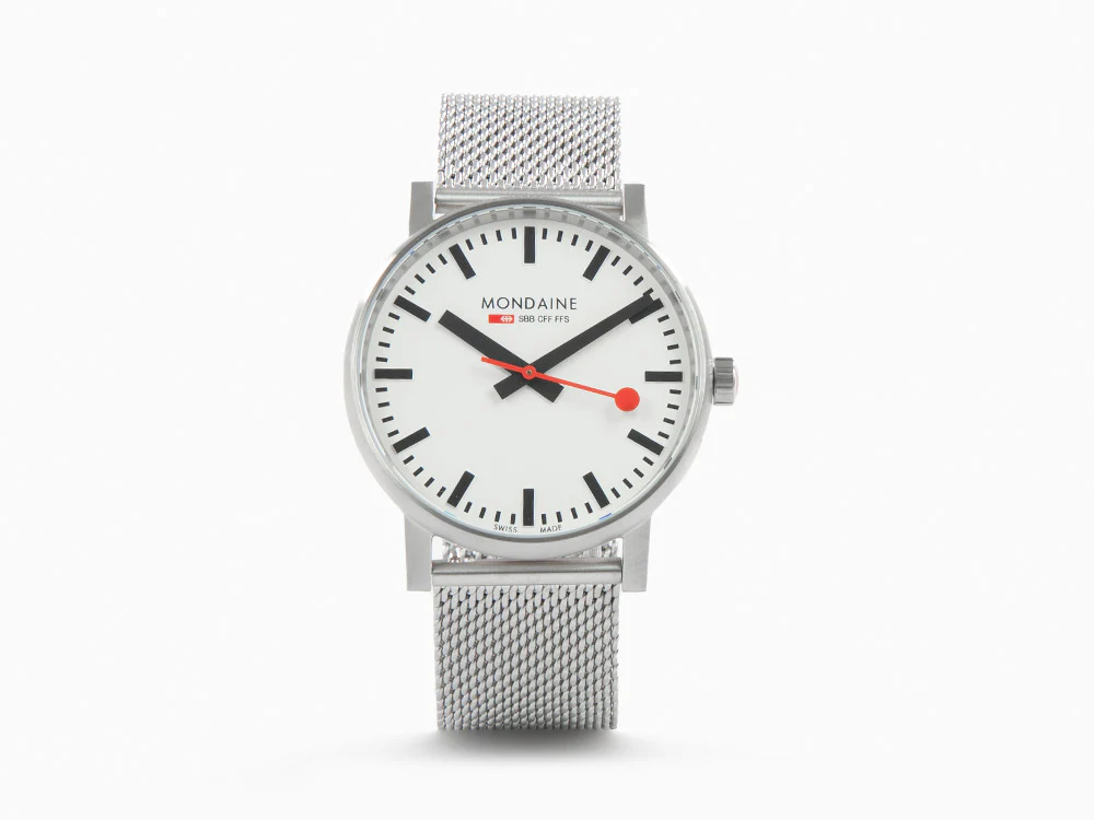 Mondaine SBB Evo Quartz Watch, White, 43 mm MSE.43110.SJ - Image 2
