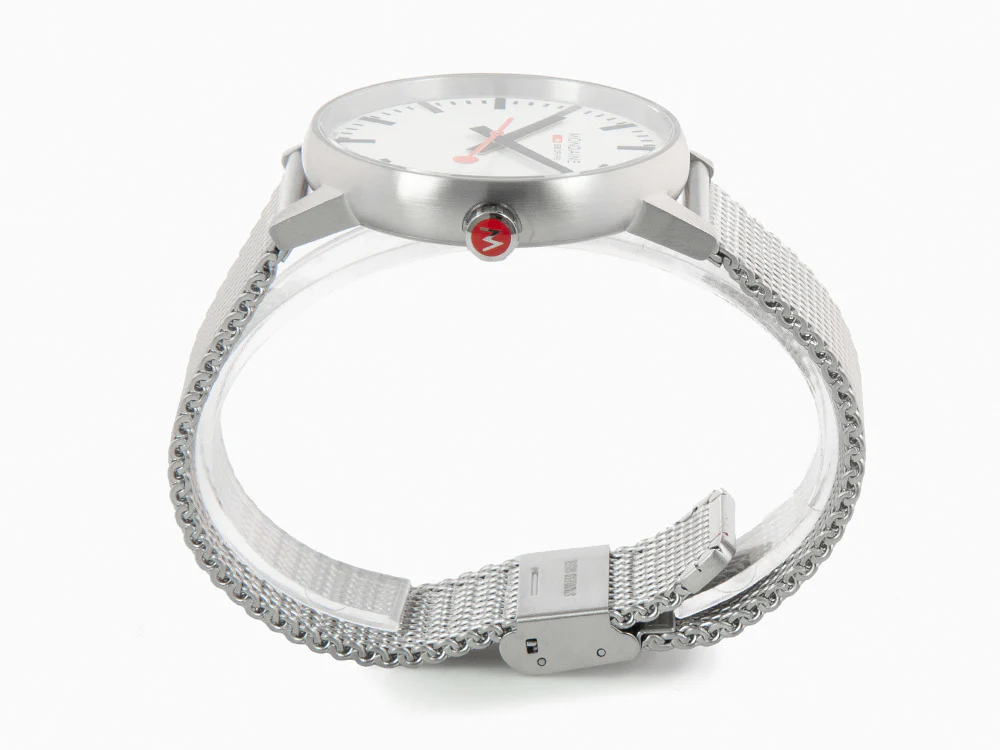 Mondaine SBB Evo Quartz Watch, White, 43 mm MSE.43110.SJ - Image 5