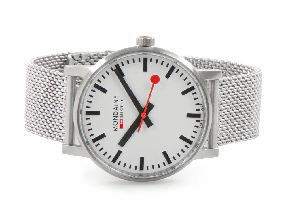 Mondaine SBB Evo Quartz Watch, White, 43 mm MSE.43110.SJ - Image 7